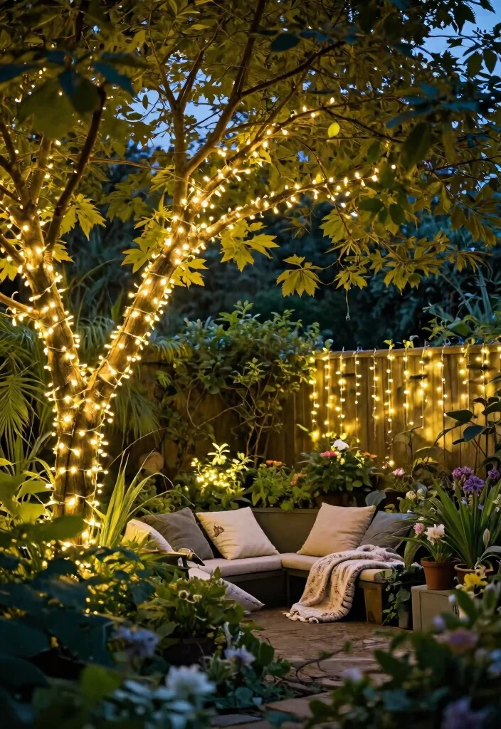 12 Solar Lights Ideas Outdoor Walkway Paths That Stay Lit All Night - 4. Solar Fairy Lights in Trees 1