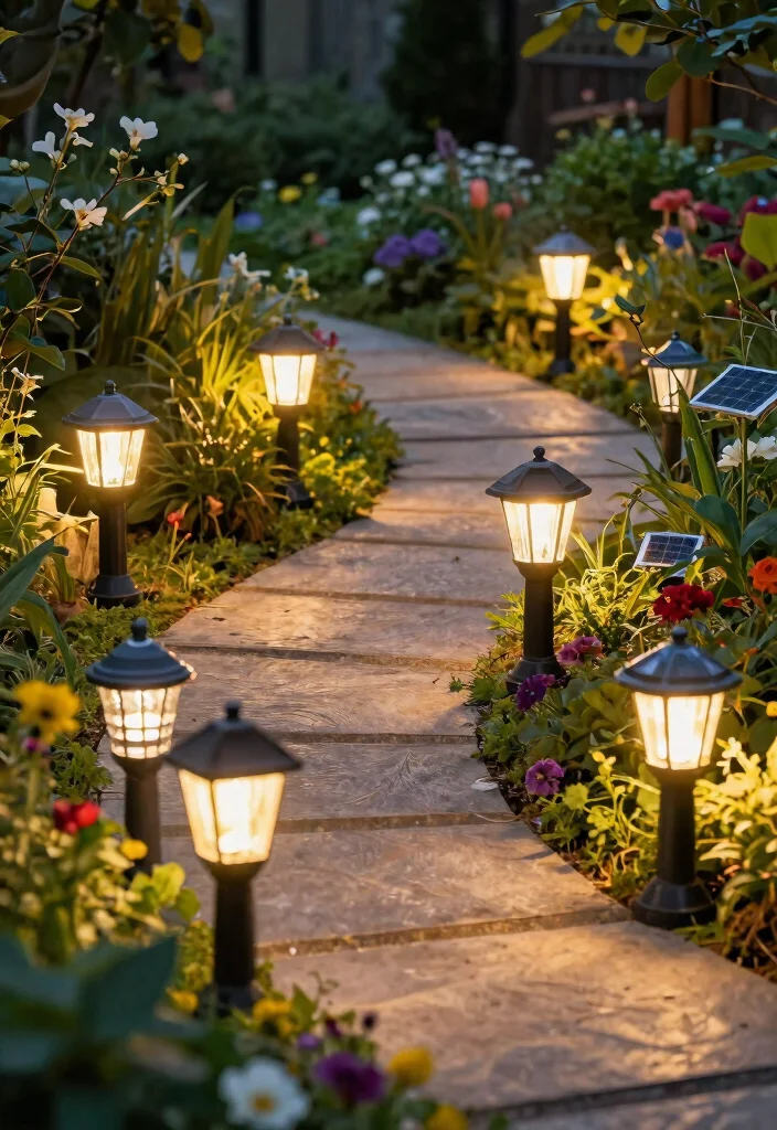 12 Solar Lights Ideas Outdoor Walkway Paths That Stay Lit All Night - 8. Battery-Operated Solar Lights for Flexibility 1