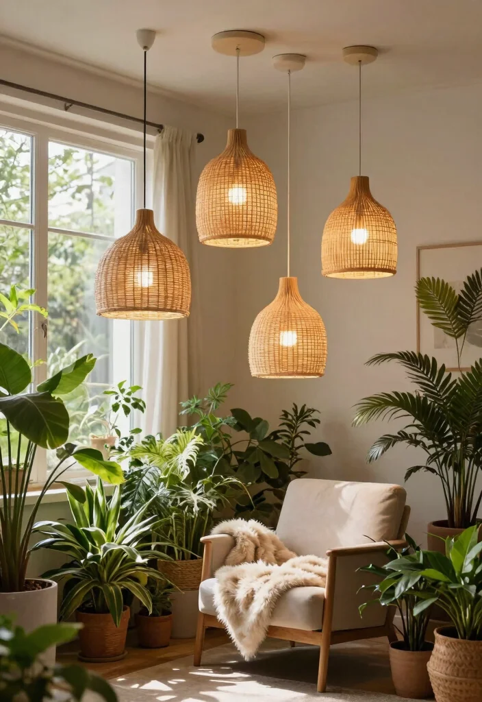 12 Spot Lights Ceiling Living Room Ideas That Don't Need Rewiring - 2. Hanging Solar Pendant Lights for Drama 1