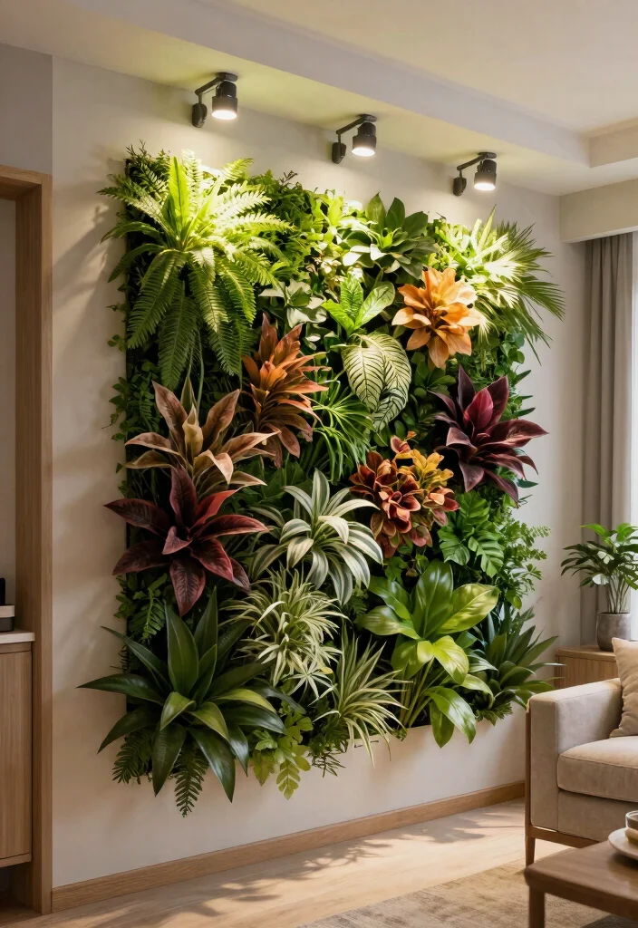 12 Spot Lights Ceiling Living Room Ideas That Don't Need Rewiring - 3. Wall-Mounted Solar Spot Lights for Vertical Gardens 1