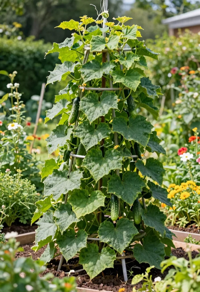 12 Trellis Ideas for Cucumbers That Support Heavy Vines and Keep Fruit Off the Ground - 12. Multi-Tiered Trellis for Maximum Yield 1