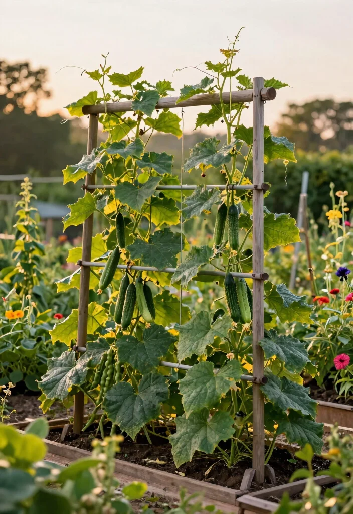 12 Trellis Ideas for Cucumbers That Support Heavy Vines and Keep Fruit Off the Ground - 4. Cattle Panel Trellis for Heavy Lifting 1