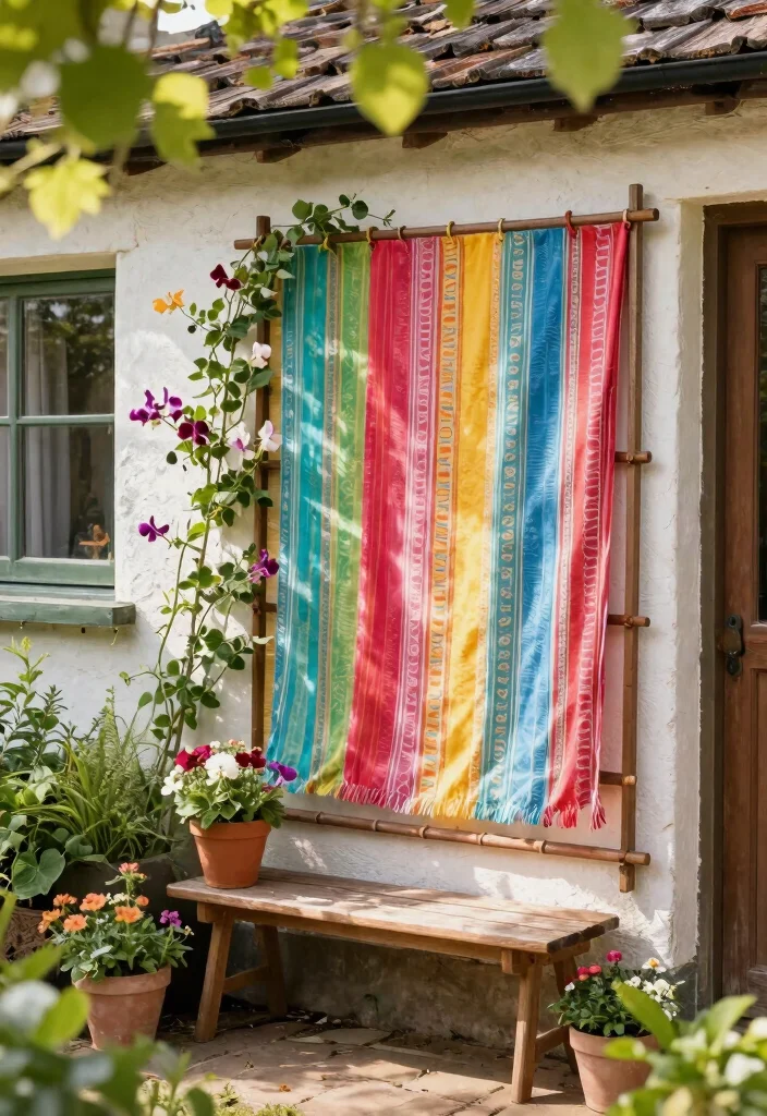 12 Trellis on House Ideas That Don't Damage Siding - 3. Fabric Trellis 1