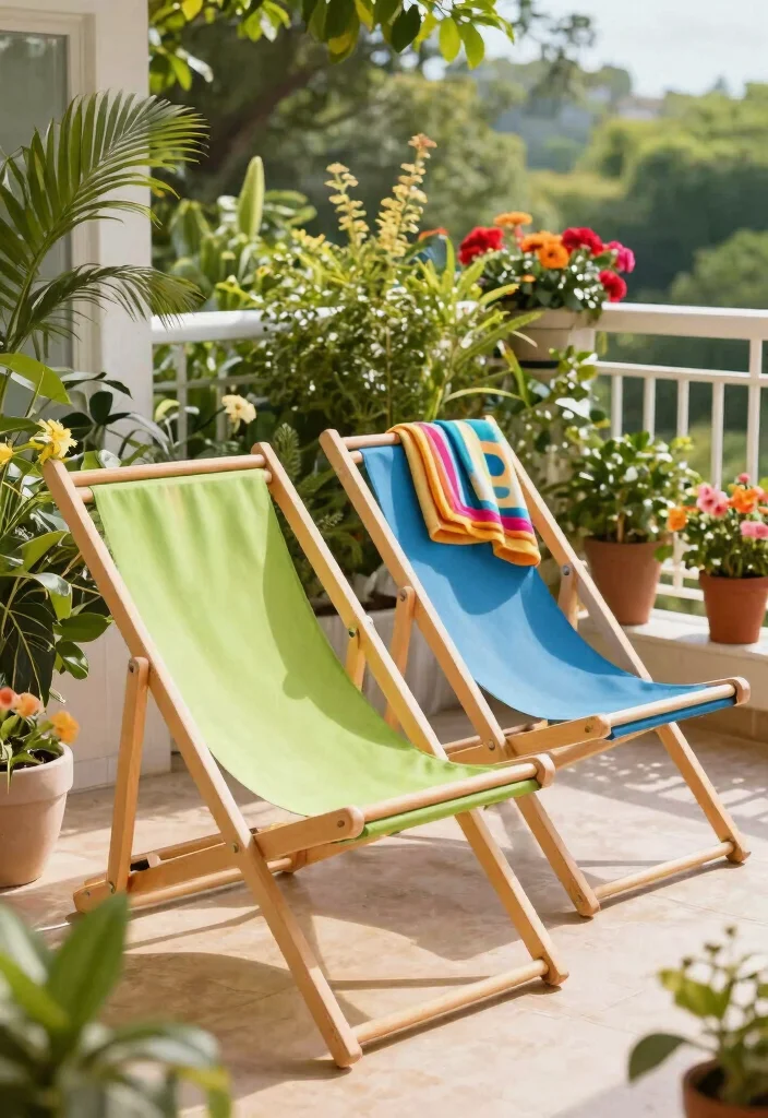 14 Balcony Furniture Ideas for Small Spaces That Fold or Stack - 12. Lightweight Folding Lounge Chairs 1