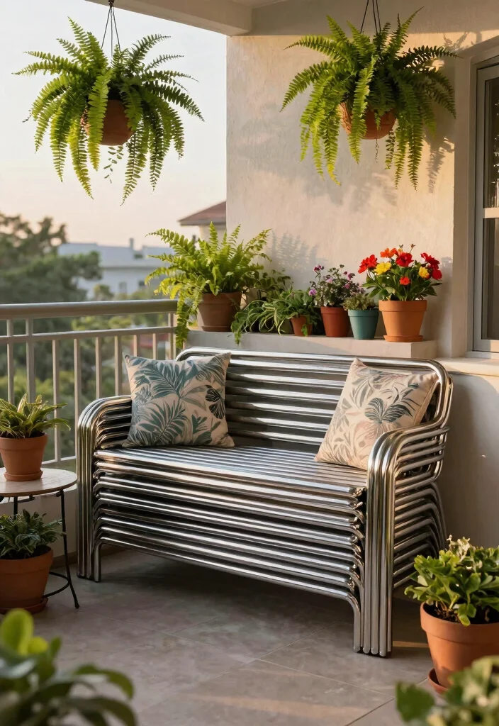 14 Balcony Furniture Ideas for Small Spaces That Fold or Stack - 2. Stackable Garden Benches for Gathering 1