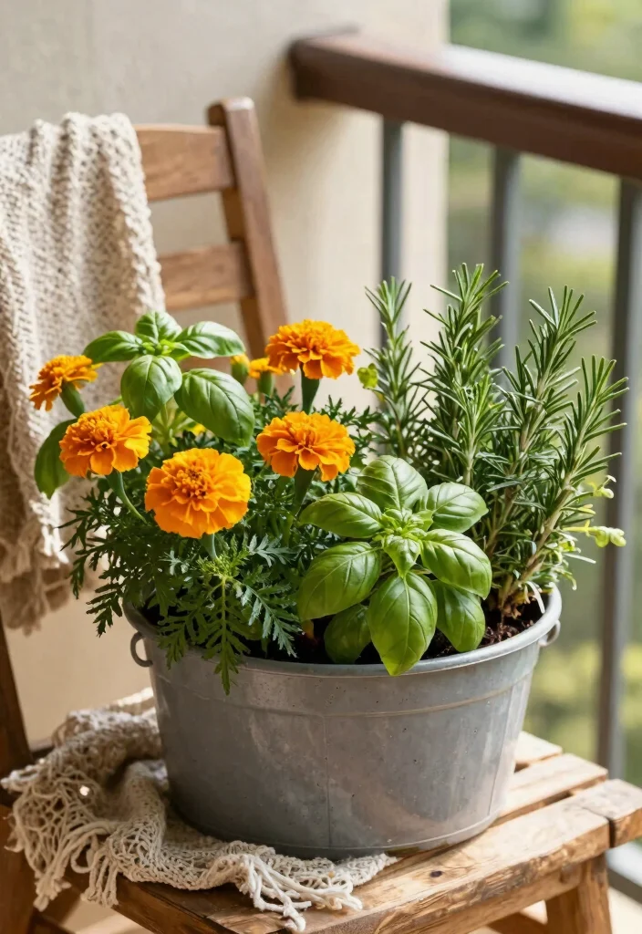 14 Container Flower Garden Ideas for Renters Who Can't Dig - 5. Herb and Flower Combos 1