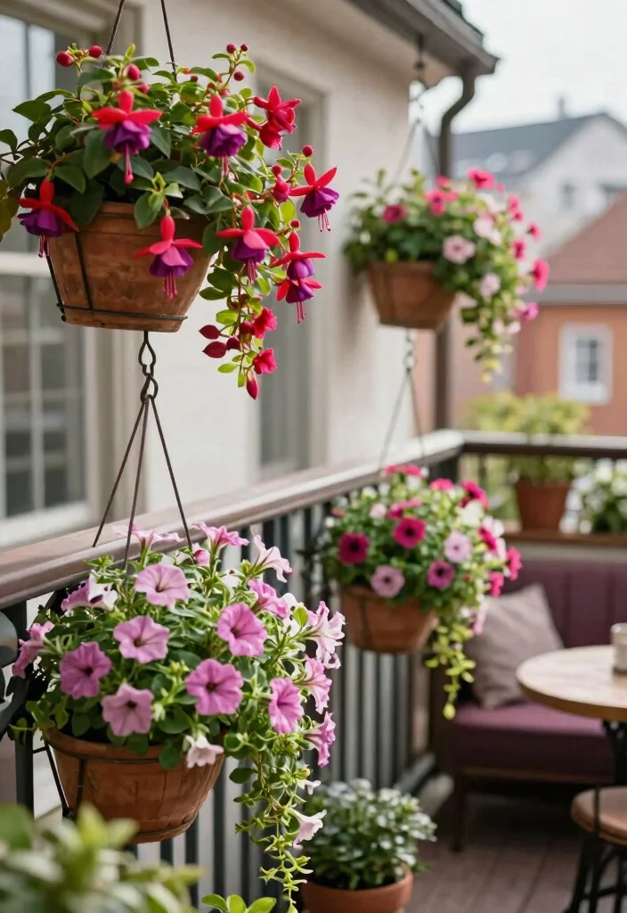 14 Container Flower Garden Ideas for Renters Who Can't Dig - 7. Hanging Baskets 1