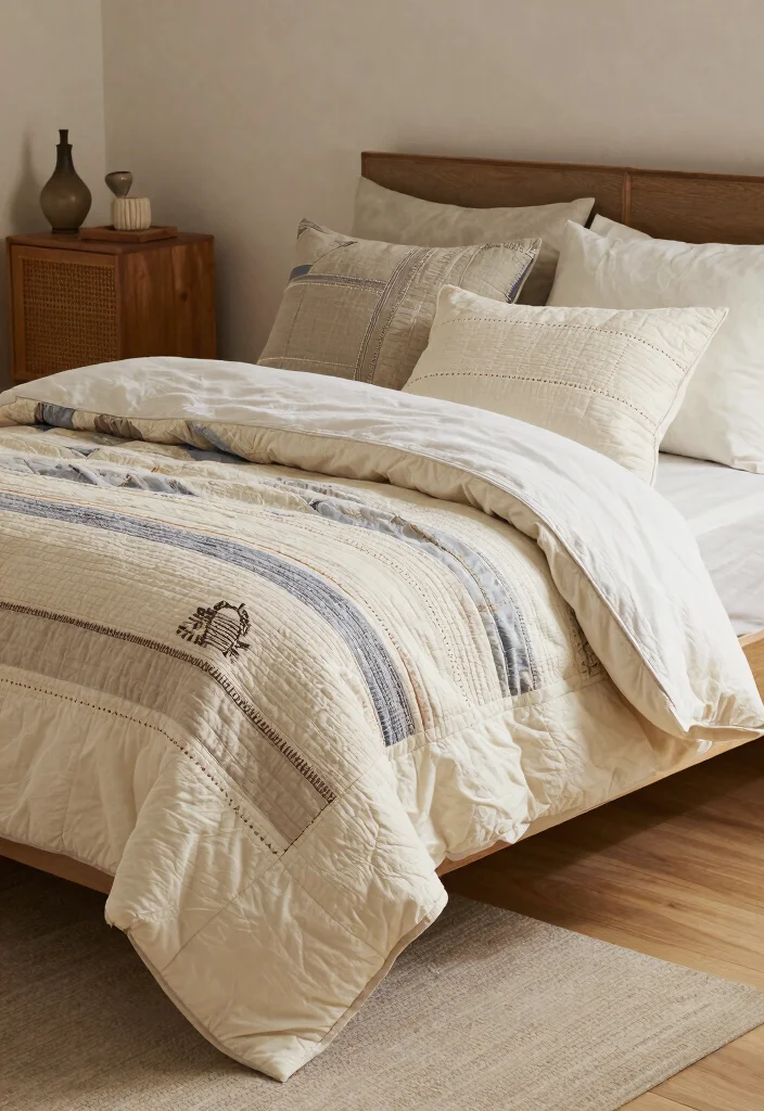 14 Farmhouse Bedding Set Ideas That Feel Cozy Without Looking Cluttered - 12. Handcrafted Charm 1