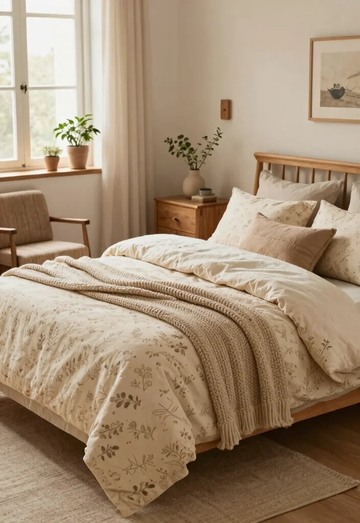 14 Farmhouse Bedding Set Ideas That Feel Cozy Without Looking Cluttered - 2. Soft Earthy Tones 1