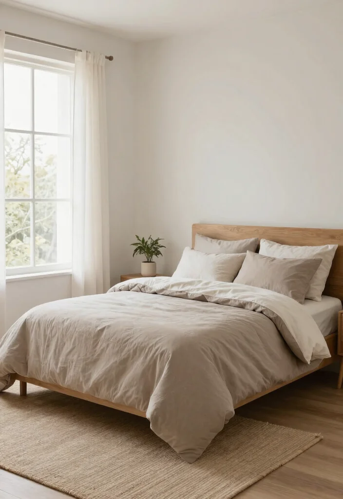 14 Farmhouse Bedding Set Ideas That Feel Cozy Without Looking Cluttered - 8. Neutral Tones and Minimal Design 1