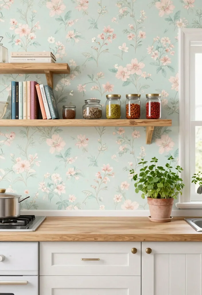 14 Farmhouse Style Wallpaper Ideas That Don't Overwhelm Small Rooms - 1. Subtle Floral Patterns 1