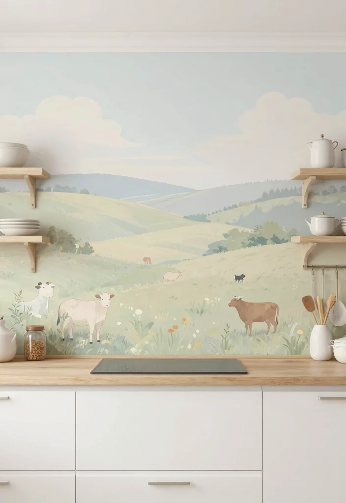14 Farmhouse Style Wallpaper Ideas That Don't Overwhelm Small Rooms - 13. Farm Scene Murals 1
