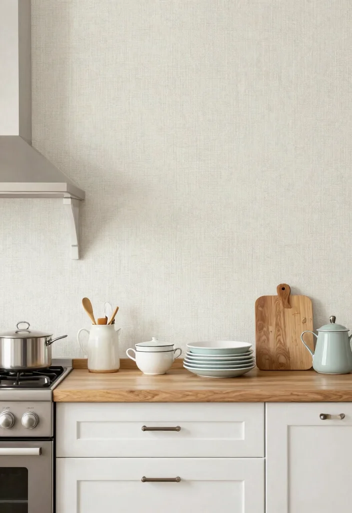 14 Farmhouse Style Wallpaper Ideas That Don't Overwhelm Small Rooms - 14. Light Textured Wallpaper 1
