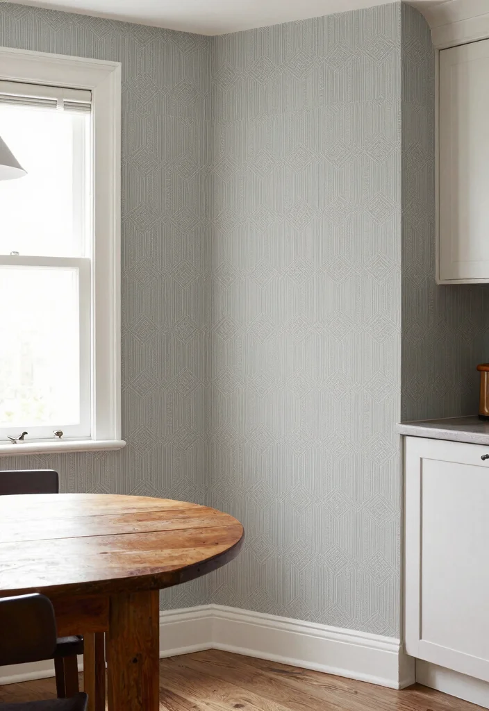 14 Farmhouse Style Wallpaper Ideas That Don't Overwhelm Small Rooms - 2. Soft Geometric Designs 1