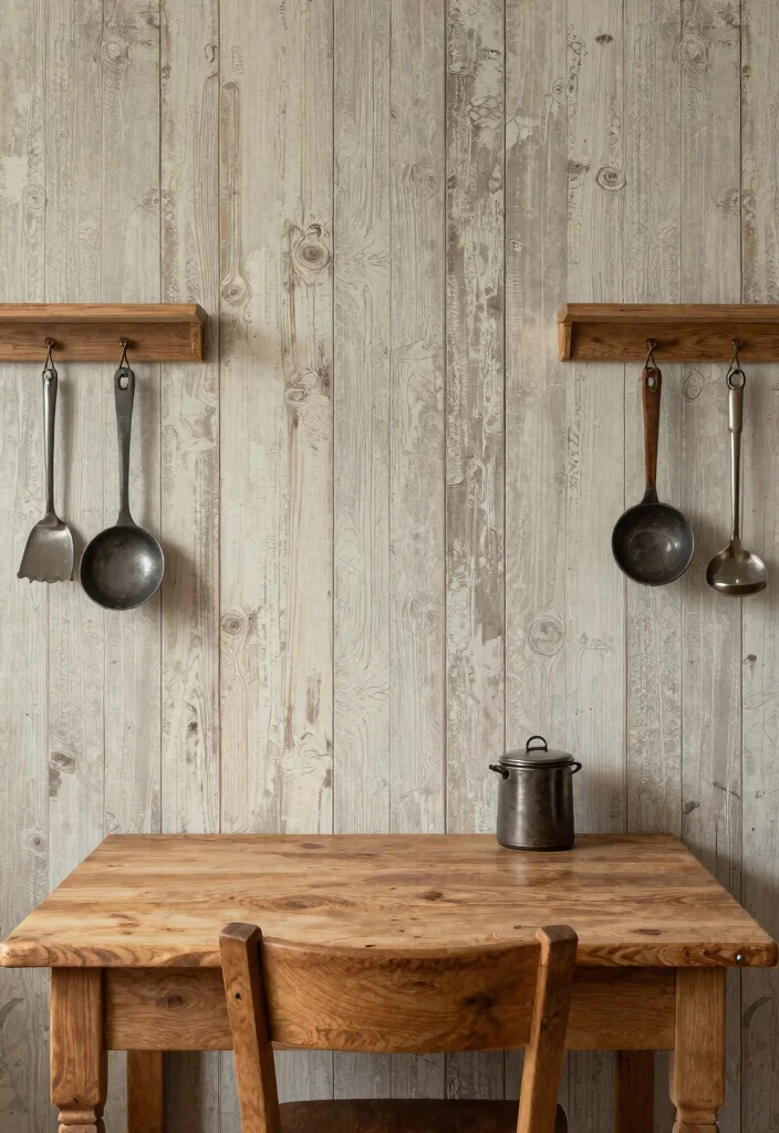 14 Farmhouse Style Wallpaper Ideas That Don't Overwhelm Small Rooms - 7. Weathered Wood Paneling 1