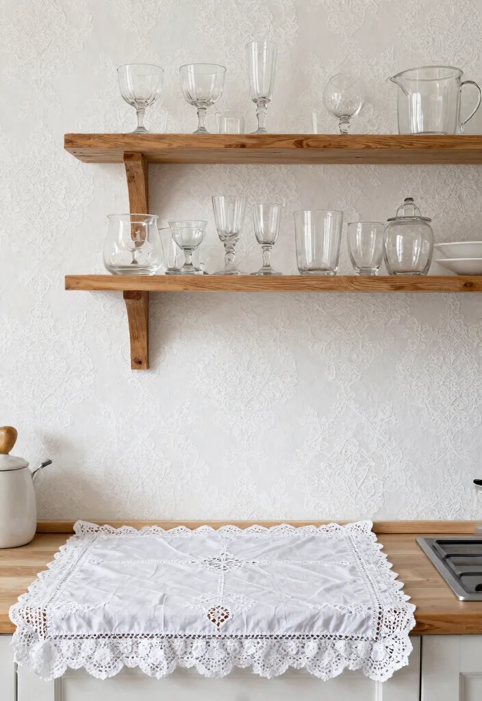 14 Farmhouse Style Wallpaper Ideas That Don't Overwhelm Small Rooms - 8. Delicate Lace Patterns 1