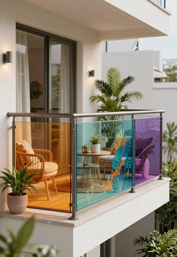 14 Glass Balcony Railing Concepts That Stay Clear Without Constant Cleaning - 11. Customizable Glass Railings with Personal Touches 1