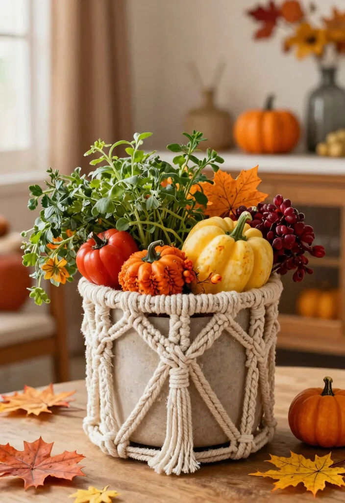 14 Macrame Hanging Planter Ideas That Hold Heavy Pots Safely - 14. Festive Seasonal Macrame Planter 1