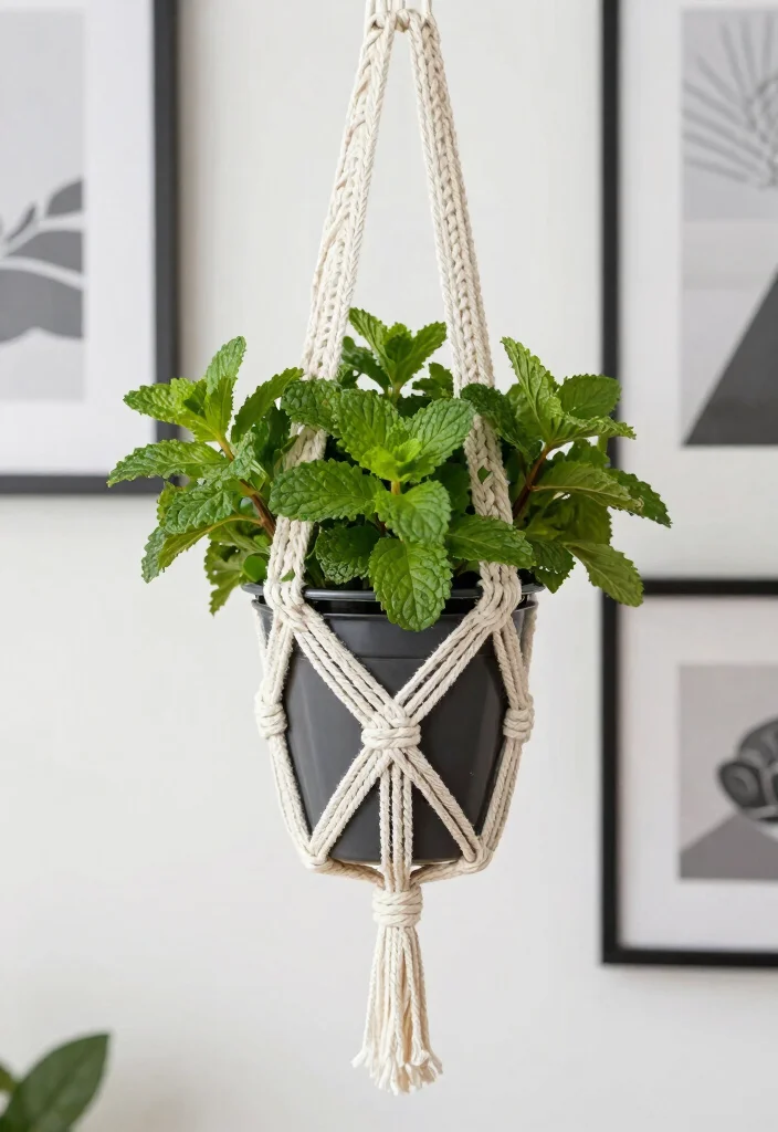 14 Macrame Hanging Planter Ideas That Hold Heavy Pots Safely - 6. Geometric Macrame Design 1