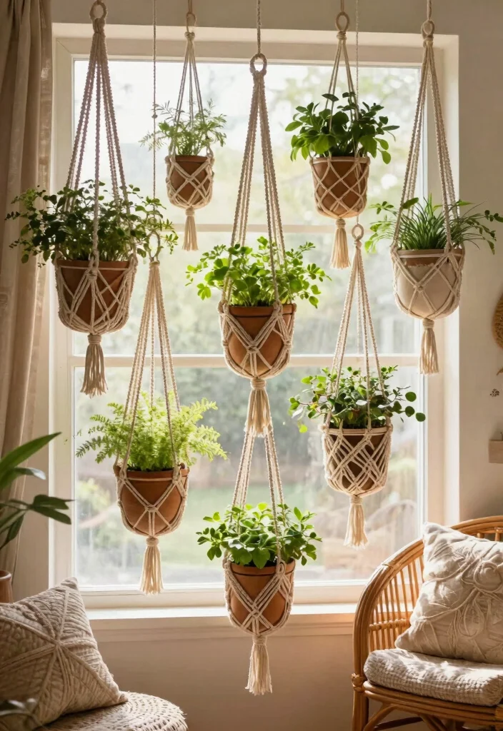 14 Macrame Hanging Planter Ideas That Hold Heavy Pots Safely - 8. Boho Chic Hanging Garden 1