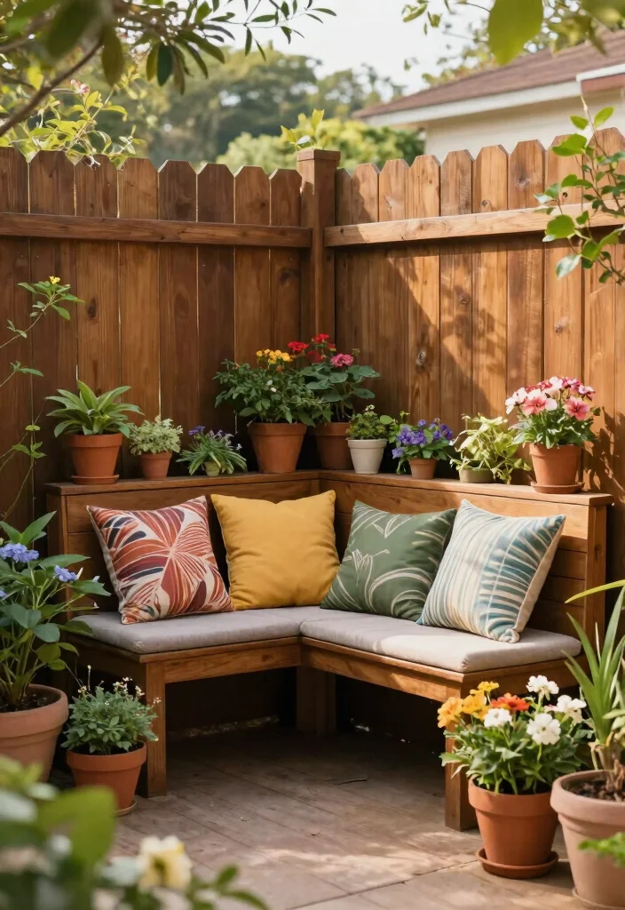 14 Modern Wood Fence Ideas That Provide Full Privacy Fast - 13. Integrated Seating for Functional Privacy 1