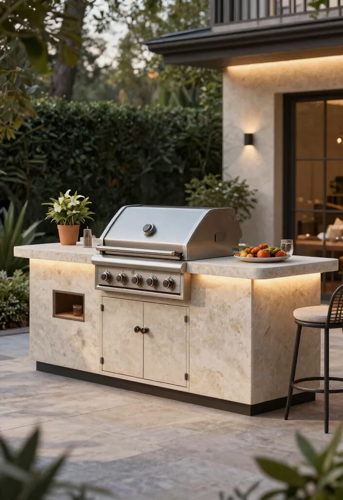 14 Patio Grill Station Ideas That Don't Need a Full Outdoor Kitchen - 3. Built-in Countertop Grill 1