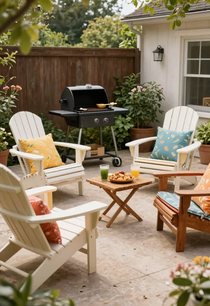 14 Patio Grill Station Ideas That Don't Need a Full Outdoor Kitchen - 8. Adirondack Chair Grill Zone 1