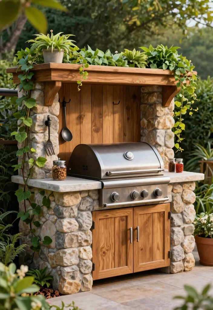 14 Patio Grill Station Ideas That Don't Need a Full Outdoor Kitchen - 9. Decorative Grill Surround 1