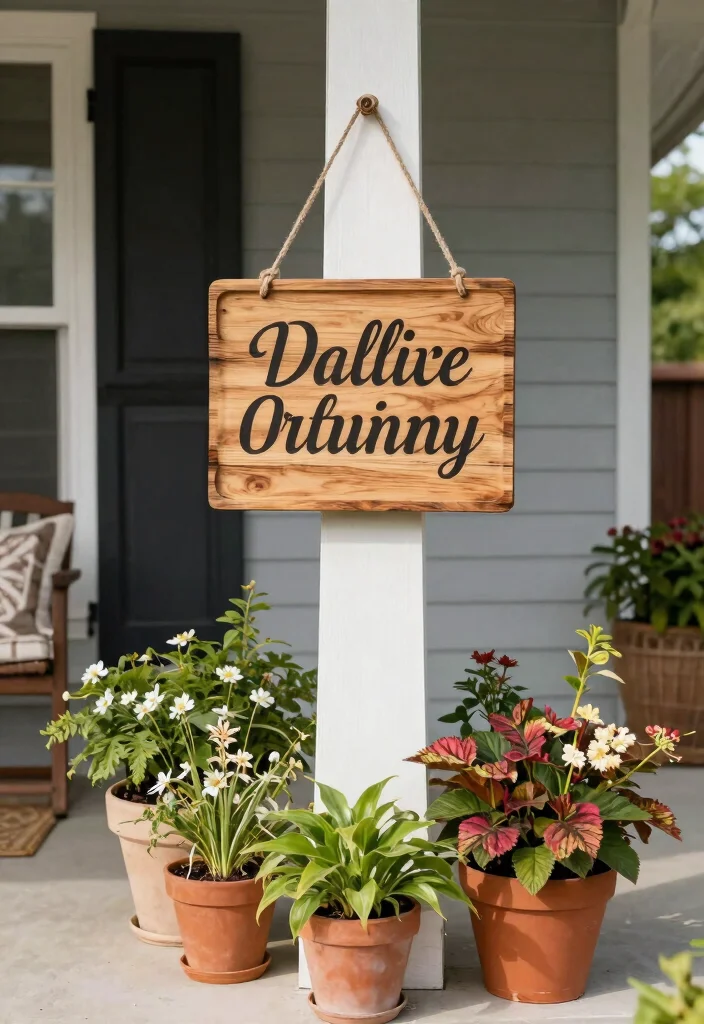 14 Small Front Porch Decor Ideas That Make a Tiny Entry Feel Welcoming - 10. Festive Entryway Signs 1