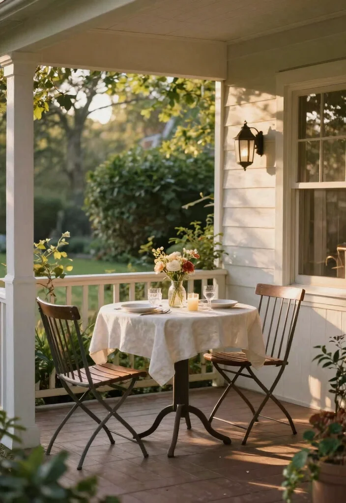 14 Small Front Porch Decor Ideas That Make a Tiny Entry Feel Welcoming - 12. Create a Small Dining Space 1