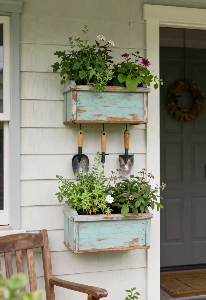 14 Small Front Porch Decor Ideas That Make a Tiny Entry Feel Welcoming - 3. Vertical Planters for Small Spaces 1