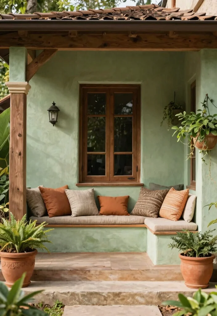 14 Small Front Porch Decor Ideas That Make a Tiny Entry Feel Welcoming - 9. Earthy Color Palettes 1