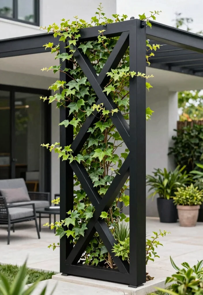 14 Wall Trellis Ideas That Support Heavy Climbing Vines - 10. Geometric Trellis Design 1