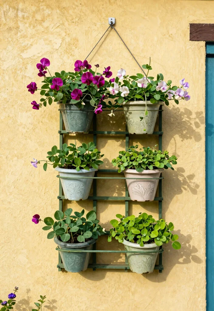 14 Wall Trellis Ideas That Support Heavy Climbing Vines - 12. Hanging Wall Trellis 1