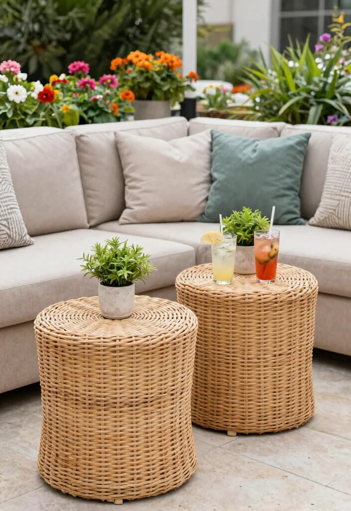14 Wicker Patio Furniture Sets That Won't Fall Apart in Rain - 11. Stylish Wicker Side Tables 1