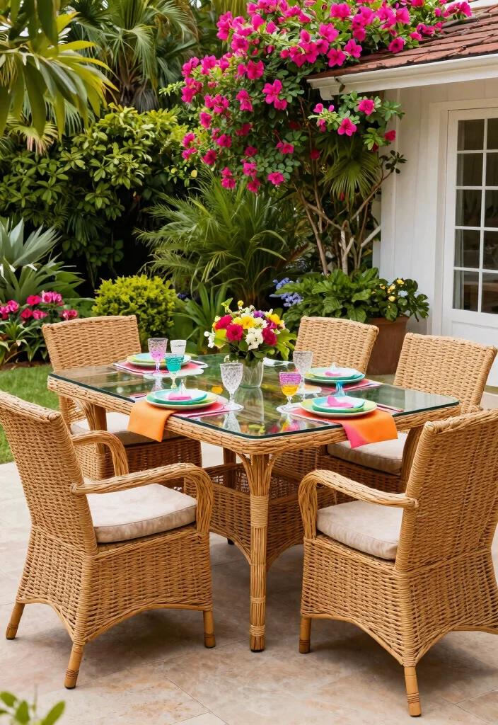 14 Wicker Patio Furniture Sets That Won't Fall Apart in Rain - 3. Family-Friendly Wicker Dining Set 1