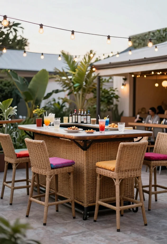 14 Wicker Patio Furniture Sets That Won't Fall Apart in Rain - 8. Versatile Wicker Bar Sets 1