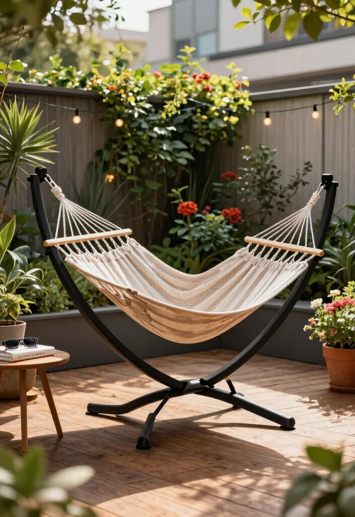 15 Backyard Hammock Ideas That Don't Need Two Perfect Trees - 1. Freestanding Hammock Stands 1