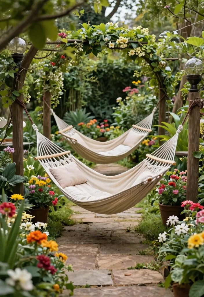 15 Backyard Hammock Ideas That Don't Need Two Perfect Trees - 14. Incorporating Hammocks into Garden Paths 1