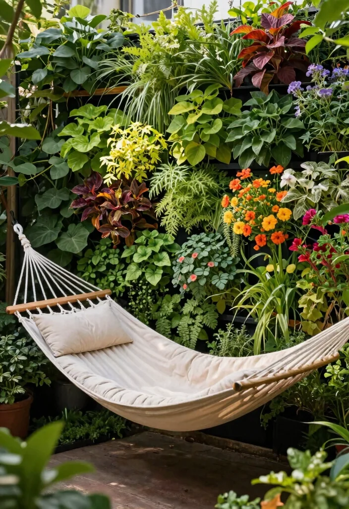 15 Backyard Hammock Ideas That Don't Need Two Perfect Trees - 8. Combining Hammocks with Vertical Gardens 1