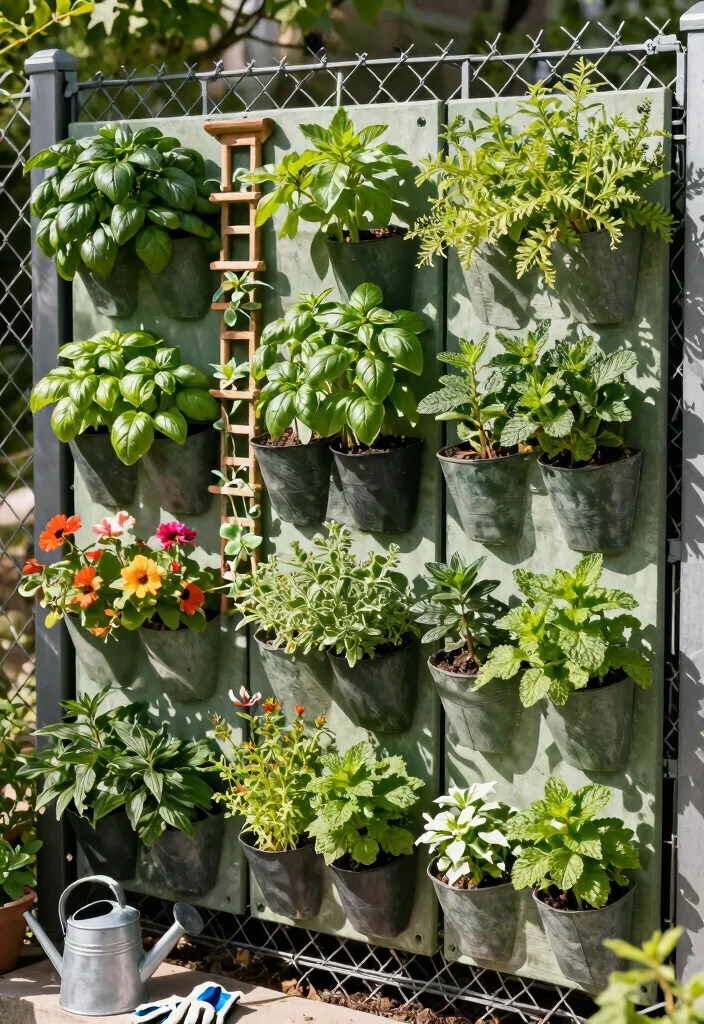 15 Chain Link Fence Ideas Cover Up Solutions for Renters Who Can't Replace - 1. Vertical Garden Panels 1