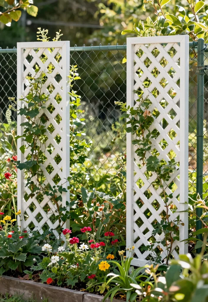 15 Chain Link Fence Ideas Cover Up Solutions for Renters Who Can't Replace - 14. Privacy Lattice 1