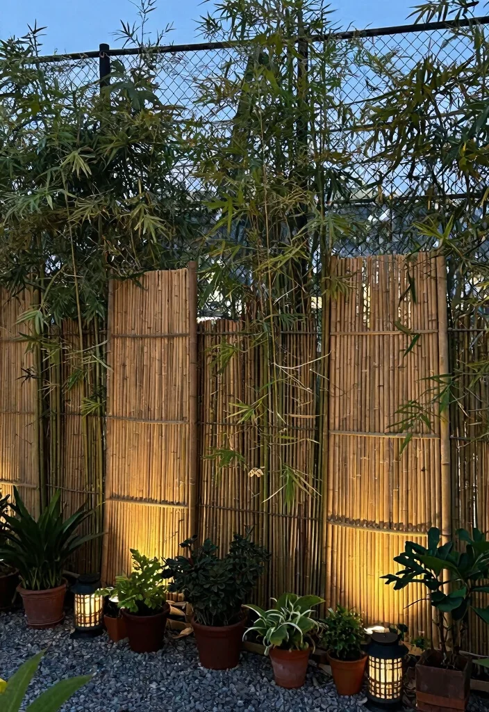 15 Chain Link Fence Ideas Cover Up Solutions for Renters Who Can't Replace - 5. Bamboo Screens 1