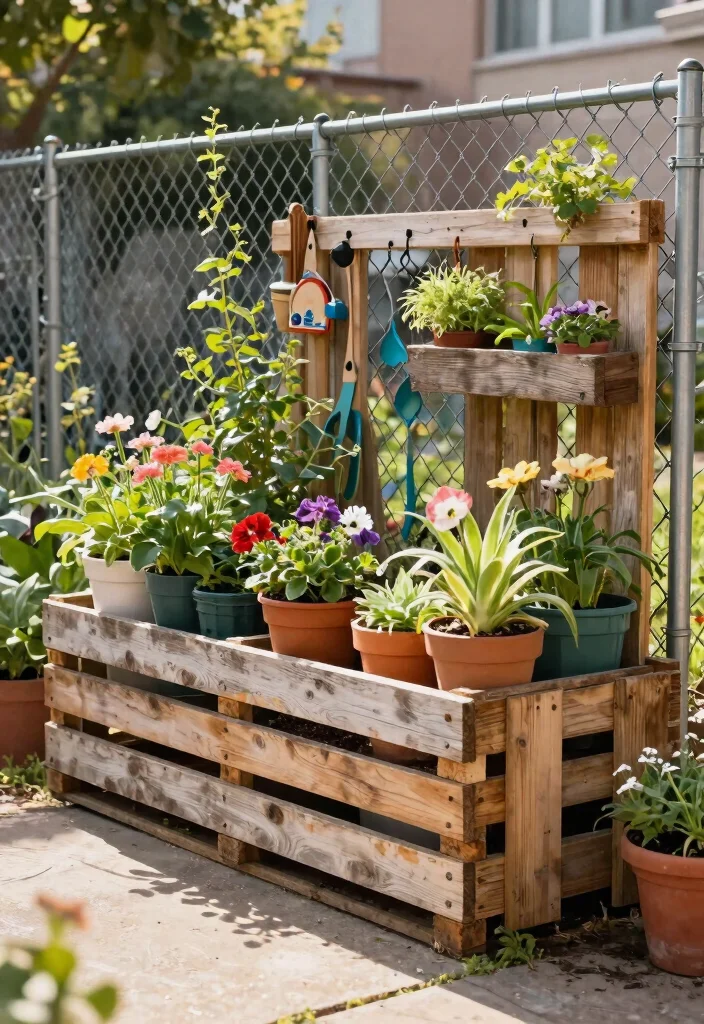 15 Chain Link Fence Ideas Cover Up Solutions for Renters Who Can't Replace - 6. DIY Wood Pallet Fence 1