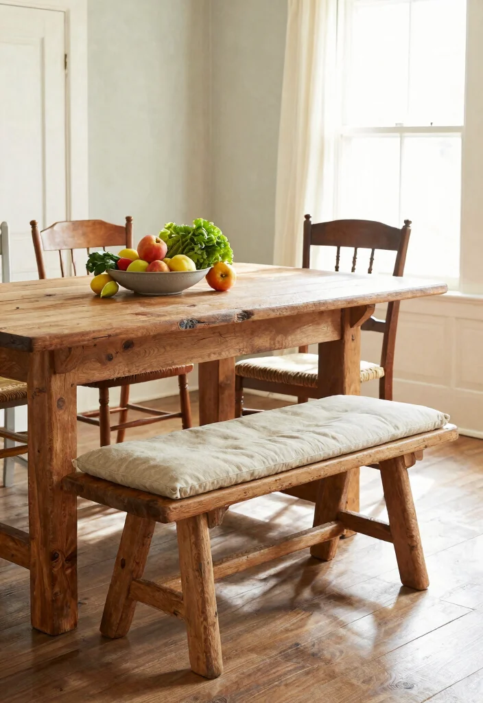 15 Farmhouse Dining Chairs on a Budget That Look Expensive - 4. Farmhouse Bench Seating 1