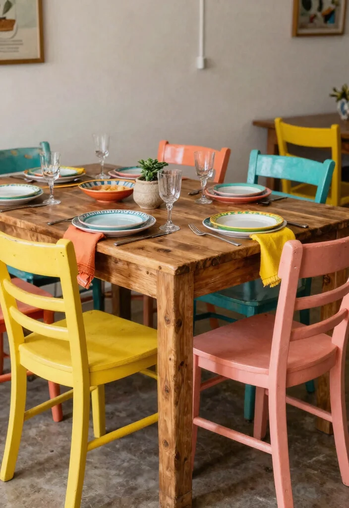15 Farmhouse Dining Chairs on a Budget That Look Expensive - 9. Colorful Farmhouse Dining Chairs 1