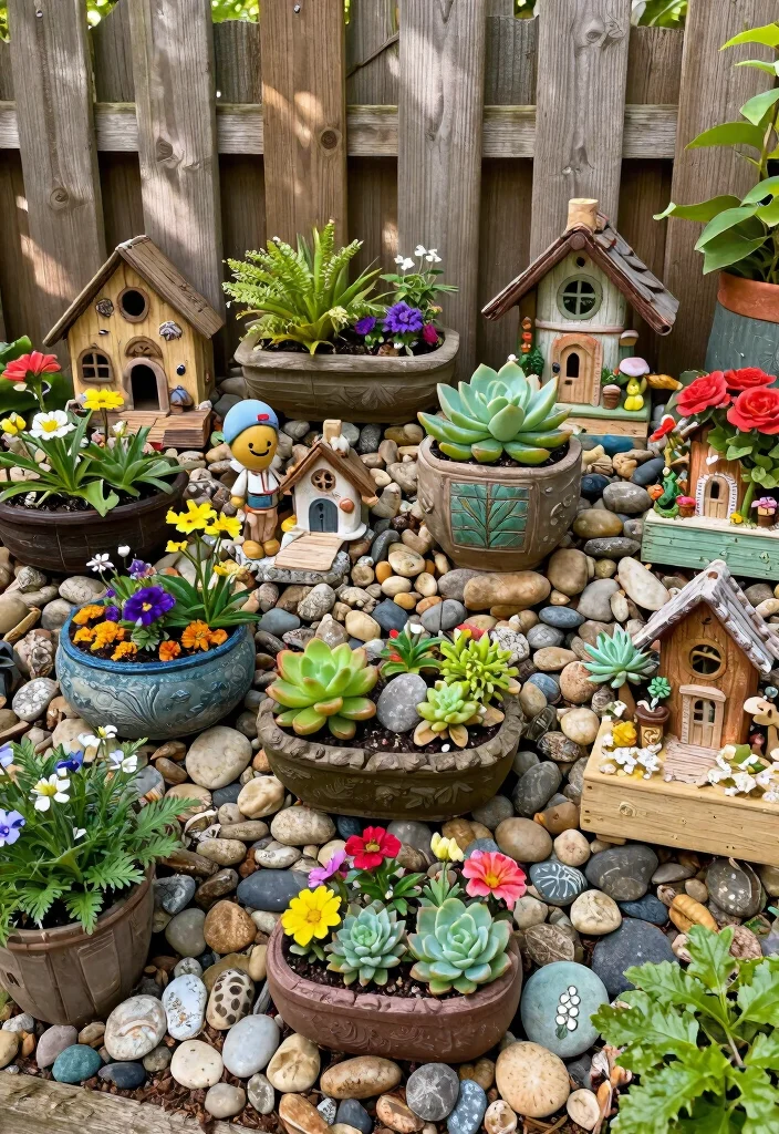 15 Garden Wall Planter Ideas That Hide Ugly Fences - 12. Charming Fairy Garden Wall 1