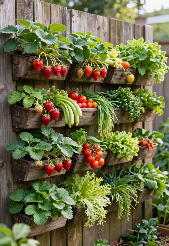 15 Garden Wall Planter Ideas That Hide Ugly Fences - 8. Edible Vertical Garden 1