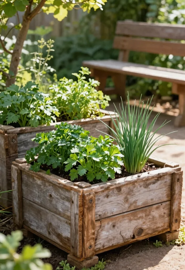 15 Herb Planter Box Ideas That Drain Well and Don't Rot - 11. Reclaimed Wood Planters 1
