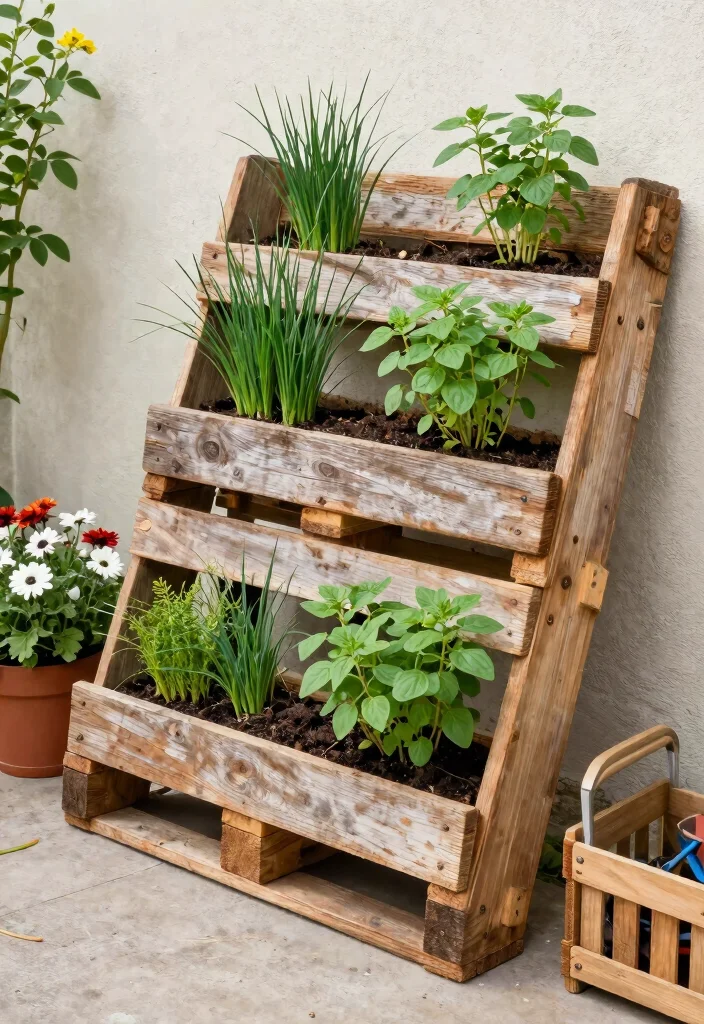 15 Herb Planter Box Ideas That Drain Well and Don't Rot - 2. Vertical Pallet Planters 1